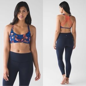 Lululemon Free to be Wild bra - size 8 - blue orange print